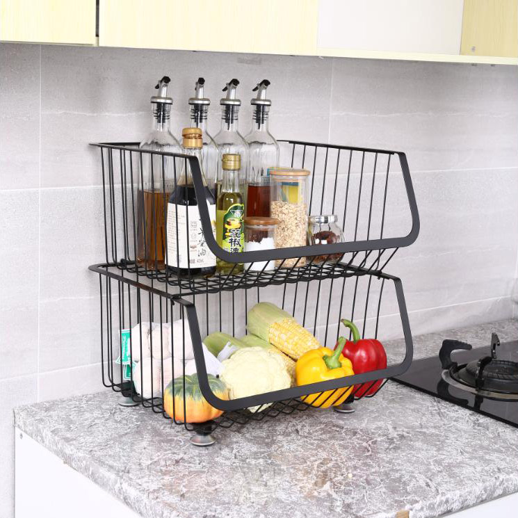Kranjang stainless steel panyimpenan multifungsi pawon