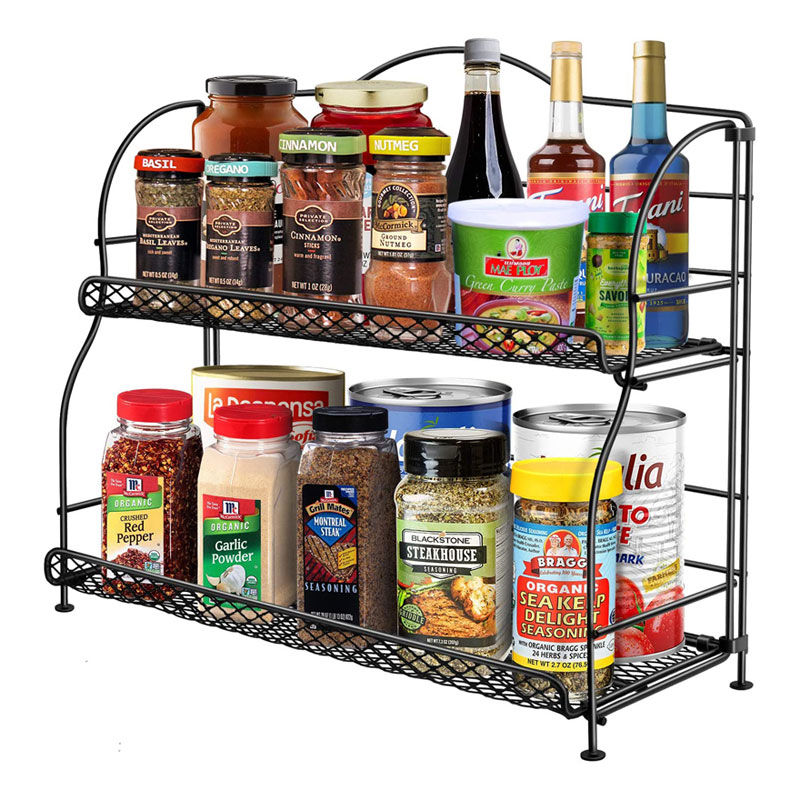 Rak panyimpenan stainless steel 300mm Double Layer Folding Shelf